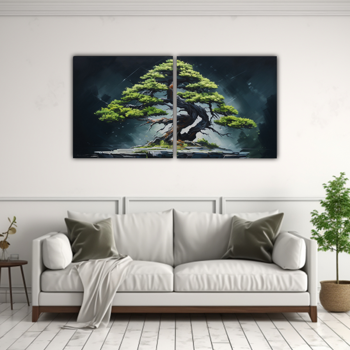 ARTES MODERNO ESQUEMA A SPRUCE BONSÁI PINTURA 160X80 CM - 2