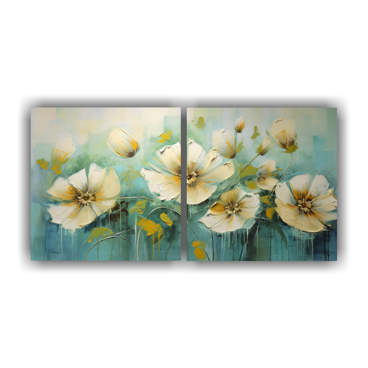 DOS CUADROS HERMOSO EN COLOR COMPLETO: PINTURA DE 100X50 CM - 1
