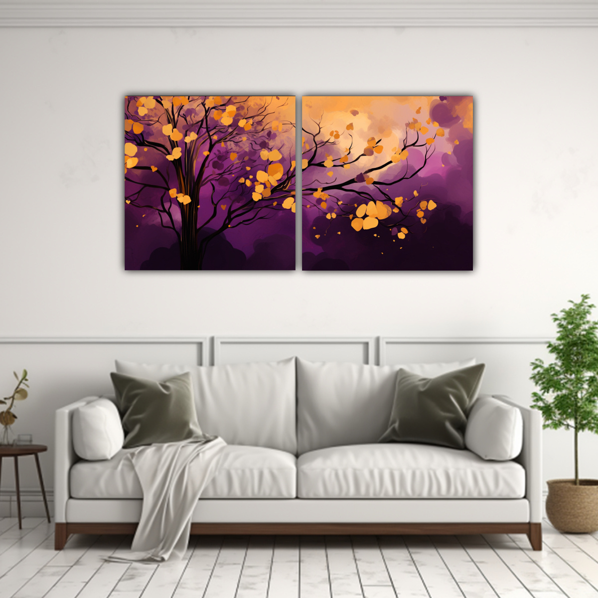 CUADROS ABSTRACTOS LINEALES DE ÁRBOL DE 160X80 CM - 2