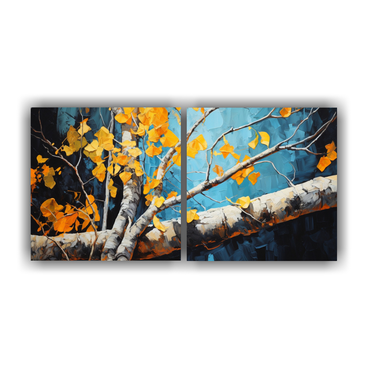 PINTURA ABSTRACTA DE ÁRBOL TEMBLÓN DE ÁLAMO EN 160X80 CM - 1