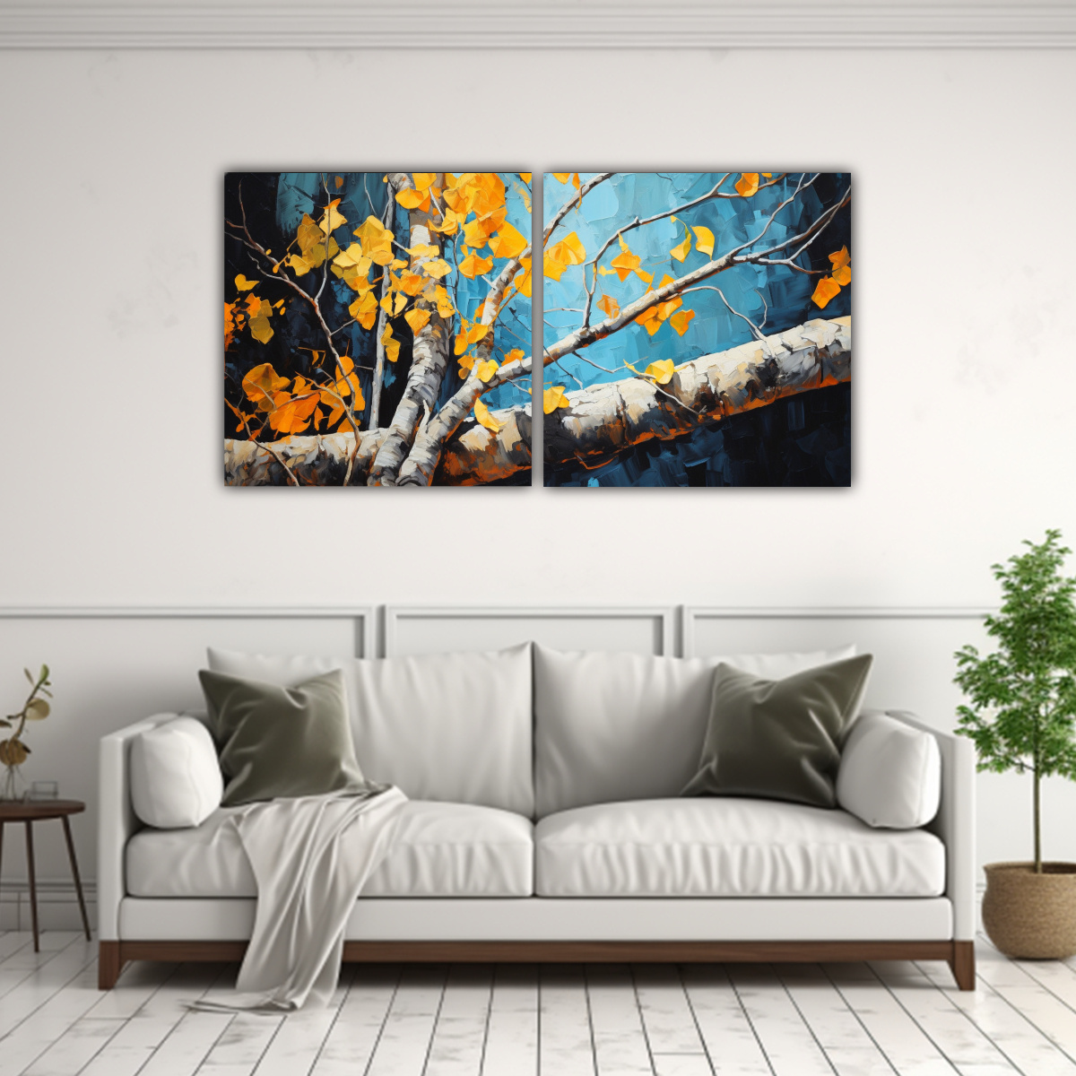 PINTURA ABSTRACTA DE ÁRBOL TEMBLÓN DE ÁLAMO EN 160X80 CM - 2