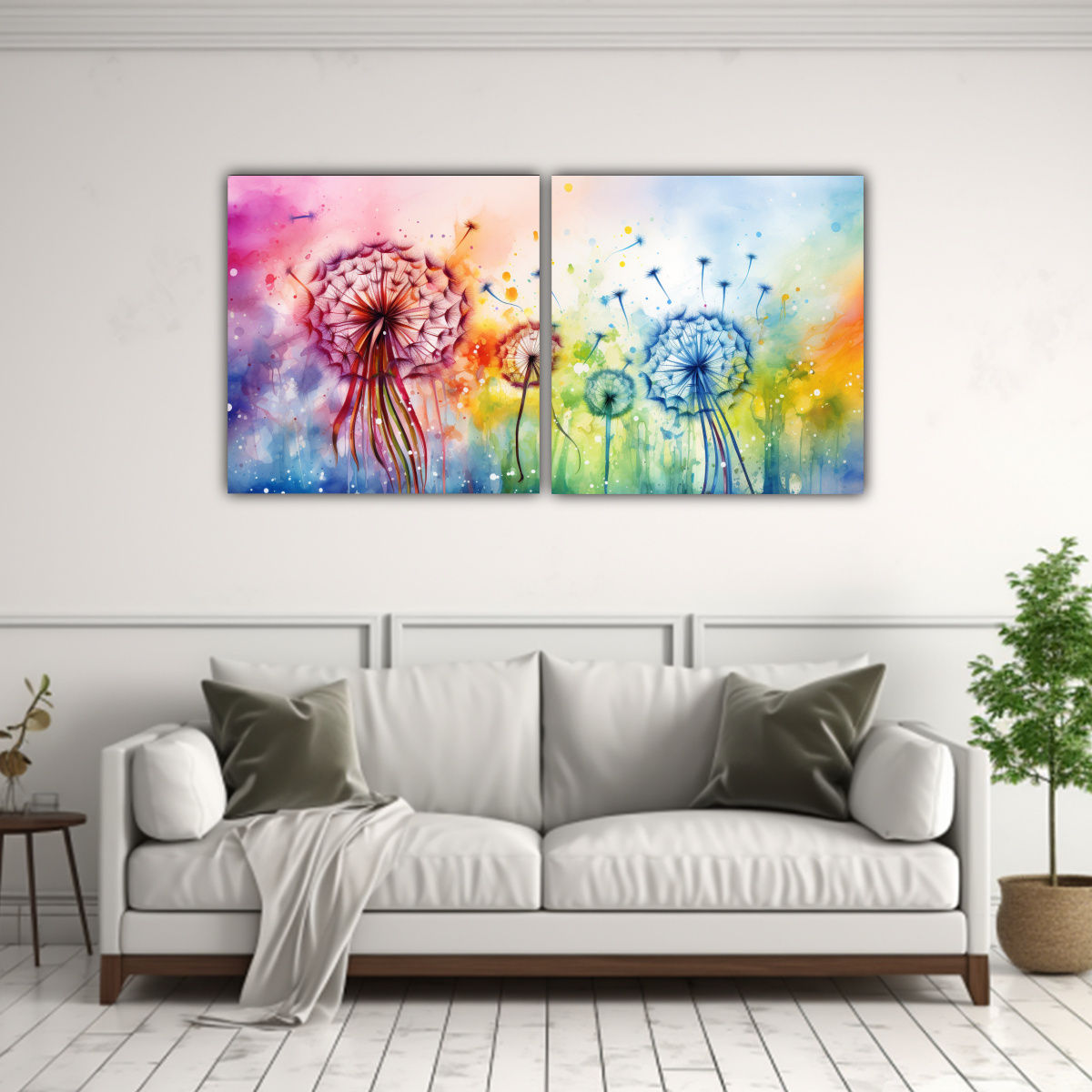 CONJUNTO DE 2 LIENZOS DE TELA DIBUJO ELEGANTE CON 80X40 CM - 2