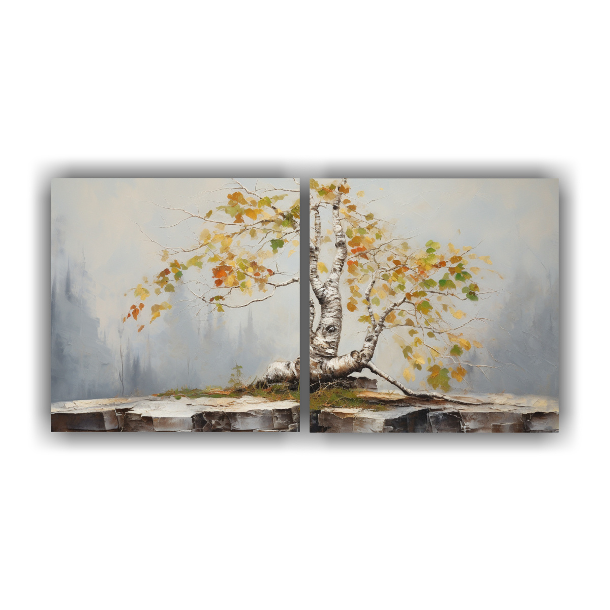 CUADRO ABSTRACTO DE ÁRBOL BONSÁI EN ALTA 160X80 CM - 1