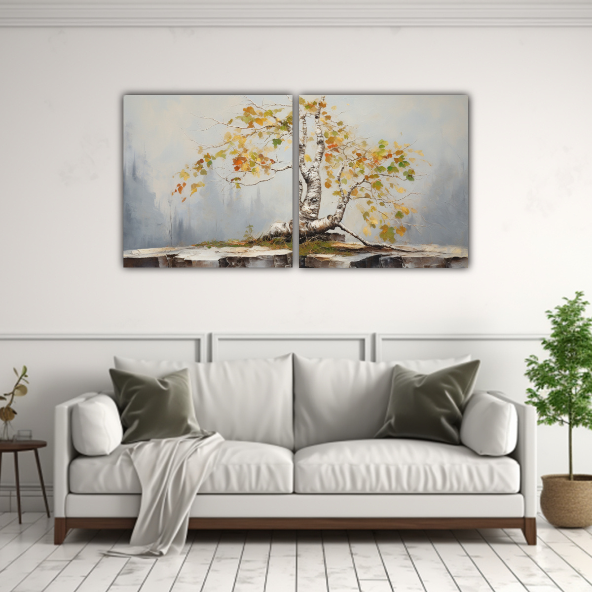 CUADRO ABSTRACTO DE ÁRBOL BONSÁI EN ALTA 160X80 CM - 2