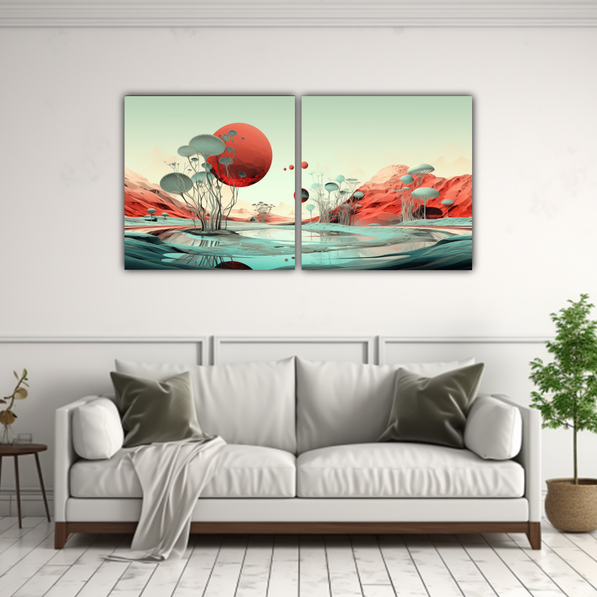 PAISAJE ONÍRICO SURREALISTA RESISTENTE EN 120X60 CM - 2