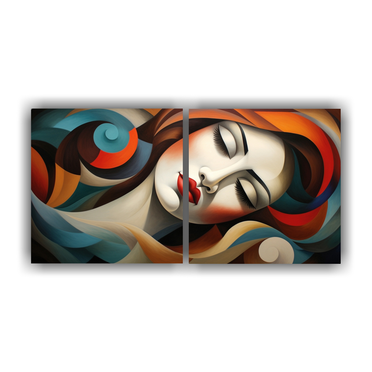 CUADROS DE DECORACIÓN ARMONÍA COLORES ROSTROS 80X40 CM - 1