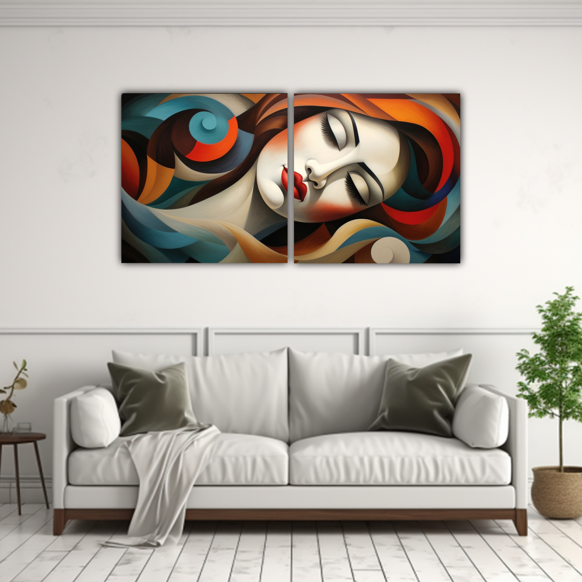 CUADROS DE DECORACIÓN ARMONÍA COLORES ROSTROS 80X40 CM - 2