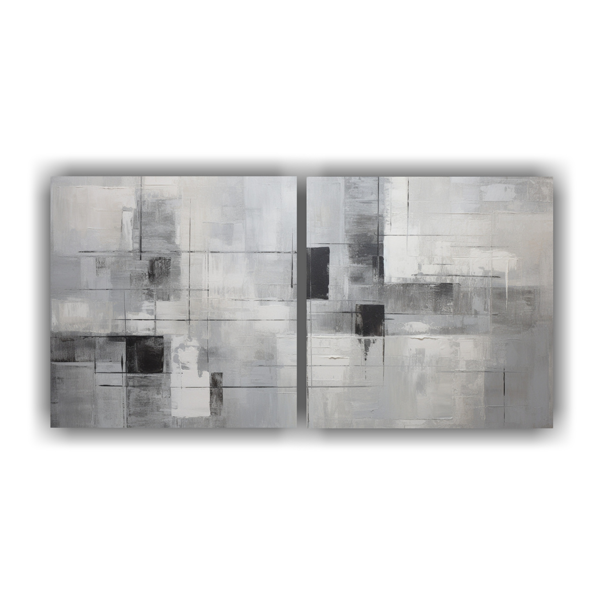 CONJUNTO 2 CUADROS LIENZO LUMINOSOS TONALIDADES 60X30 CM - 1