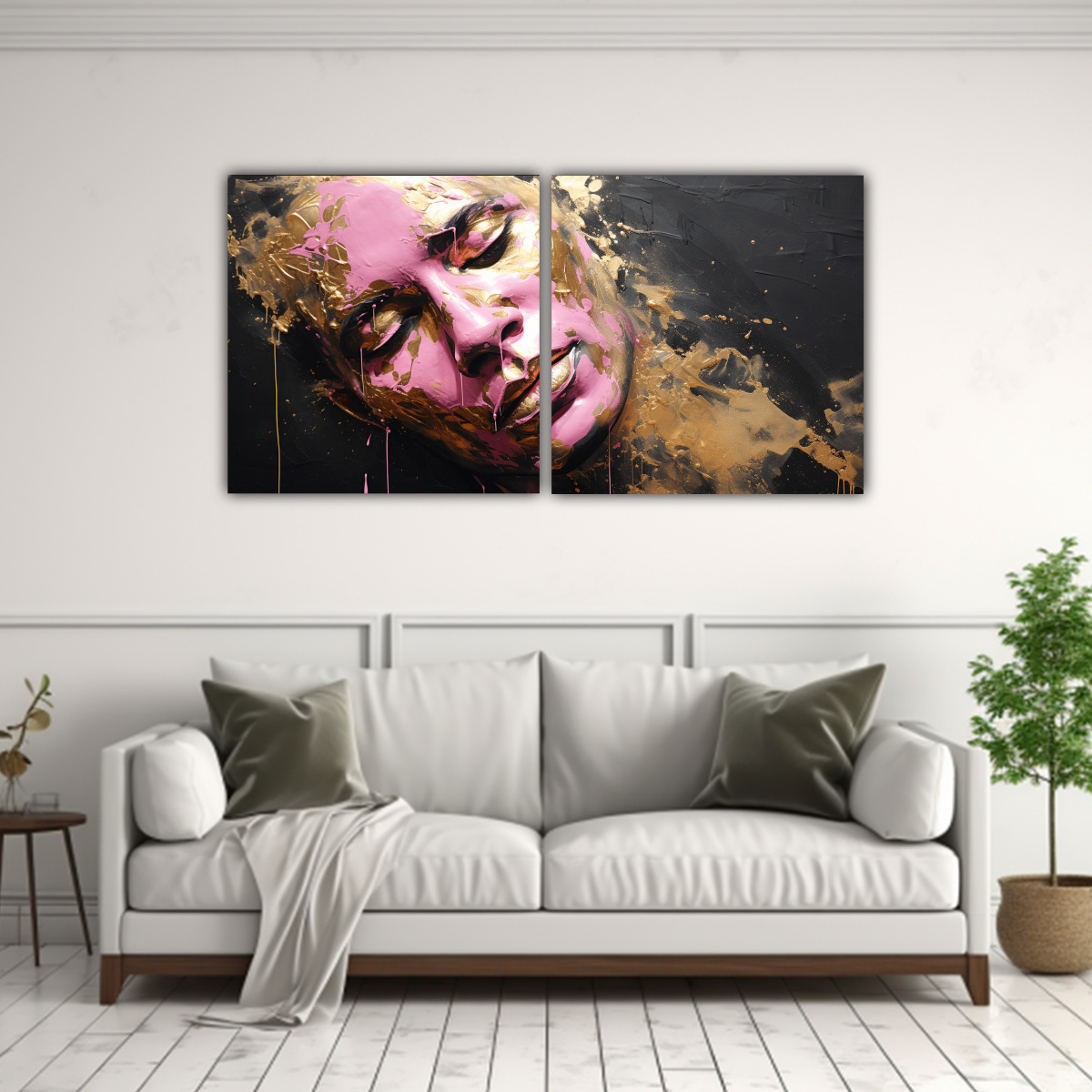 PINTURA DECORATIVA EN LIENZO ESTÉTICO CON 40X20 CM - 2