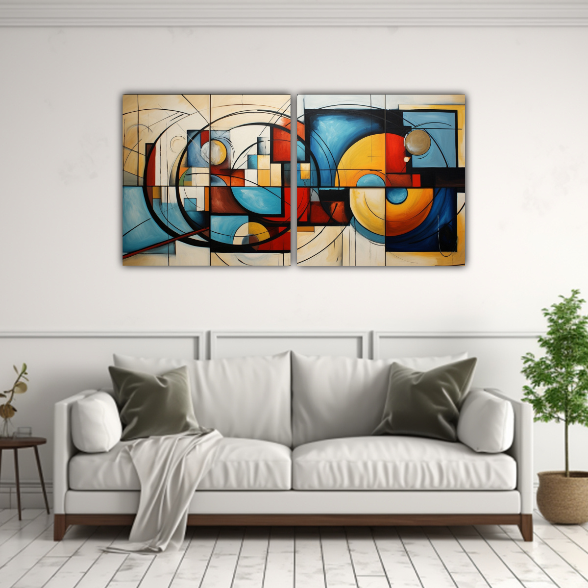 CUADROS MARINOS ABSTRACTOS: MOVIMIENTO ESTÉTICO 140X70 CM - 2