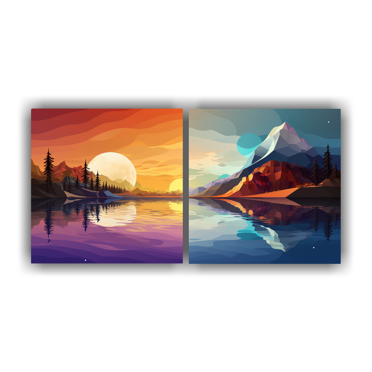 PAISAJES SURREALISTAS ABSTRACTOS ESTILO PLANO CON 140X70 CM - 1
