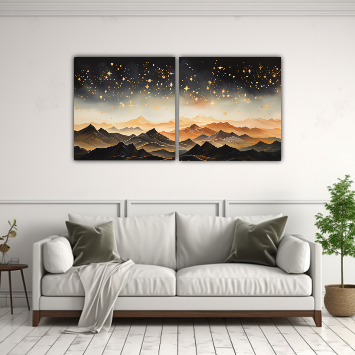 PAISAJE MONTAÑOSO BRILLANTE EN ESTILO ELEGANTE 100X50 CM - 2