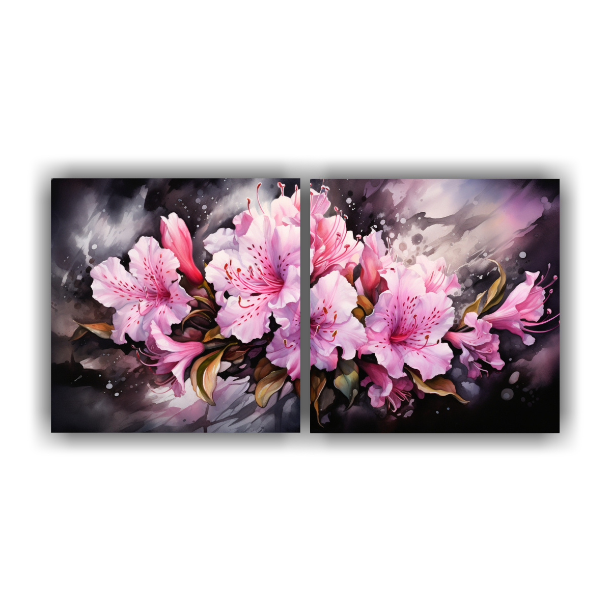 SET 2 LIENZOS DE TELA CONCEPTO REFLEJO ABSTRACTO 160X80 CM - 1