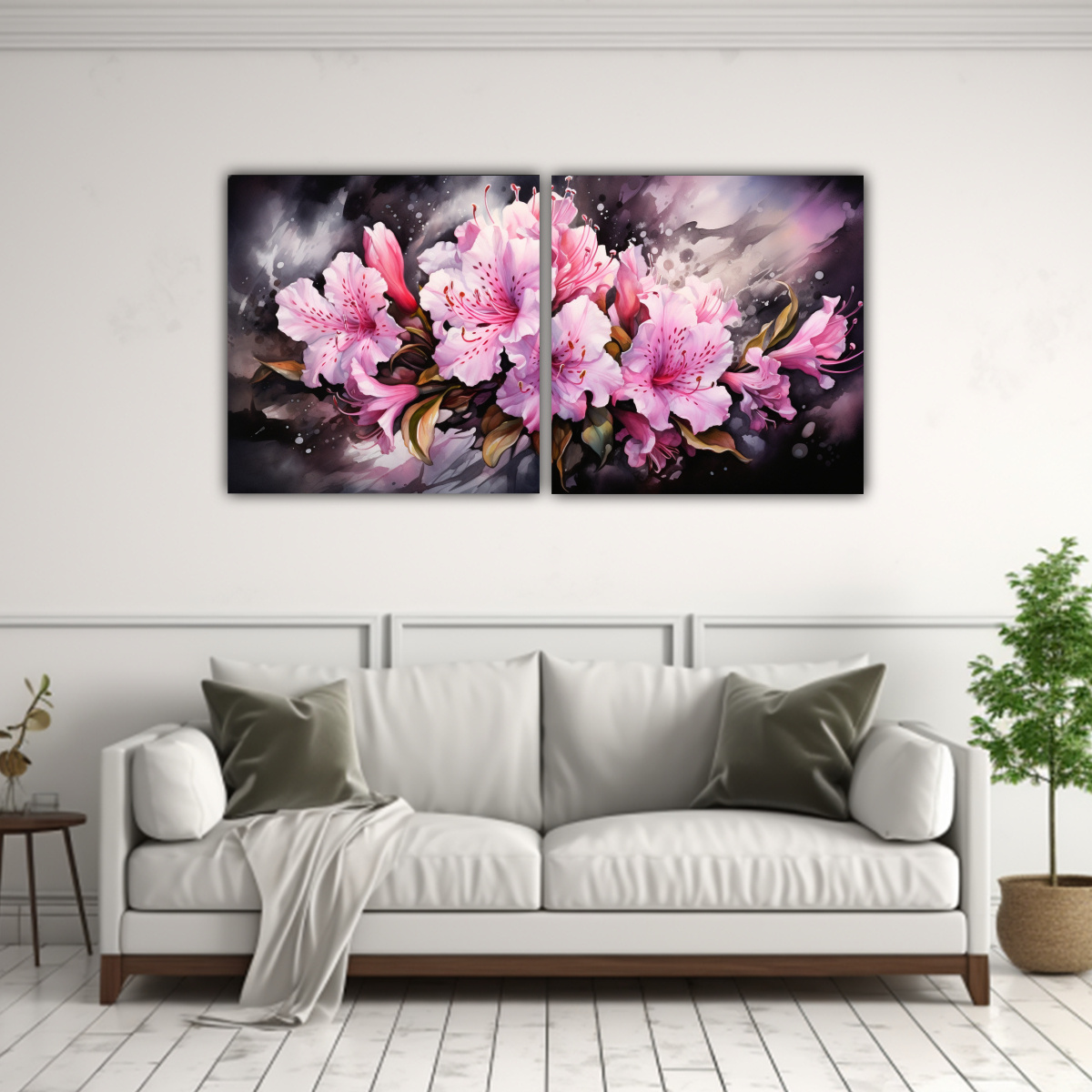 SET 2 LIENZOS DE TELA CONCEPTO REFLEJO ABSTRACTO 160X80 CM - 2