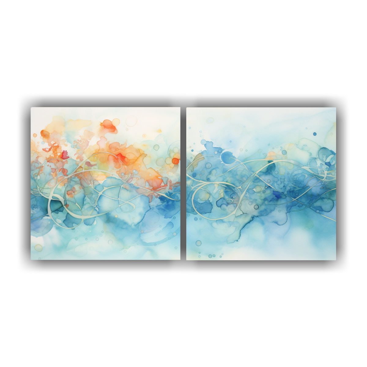 CUADROS ABSTRACTOS CON PATRONES GIRATORIOS SUAVES 160X80 CM - 1