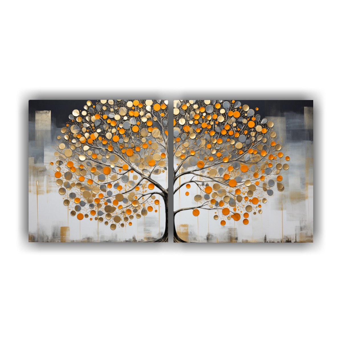 CONJUNTO 2 CUADROS MOVIMIENTO ESTÉTICO ÁRBOL EN 140X70 CM - 1
