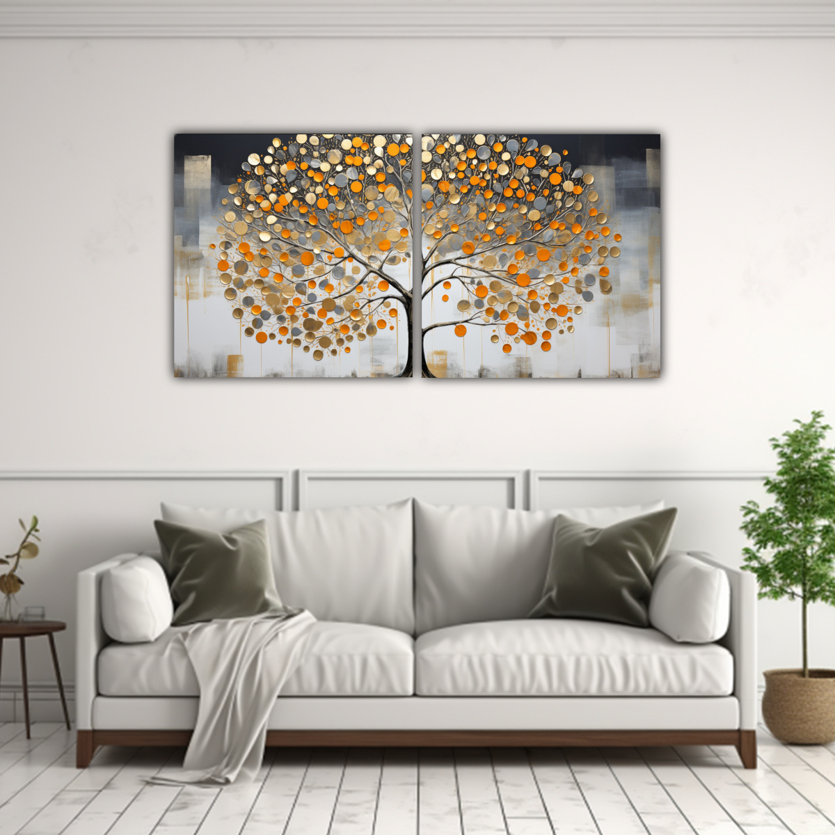 CONJUNTO 2 CUADROS MOVIMIENTO ESTÉTICO ÁRBOL EN 140X70 CM - 2