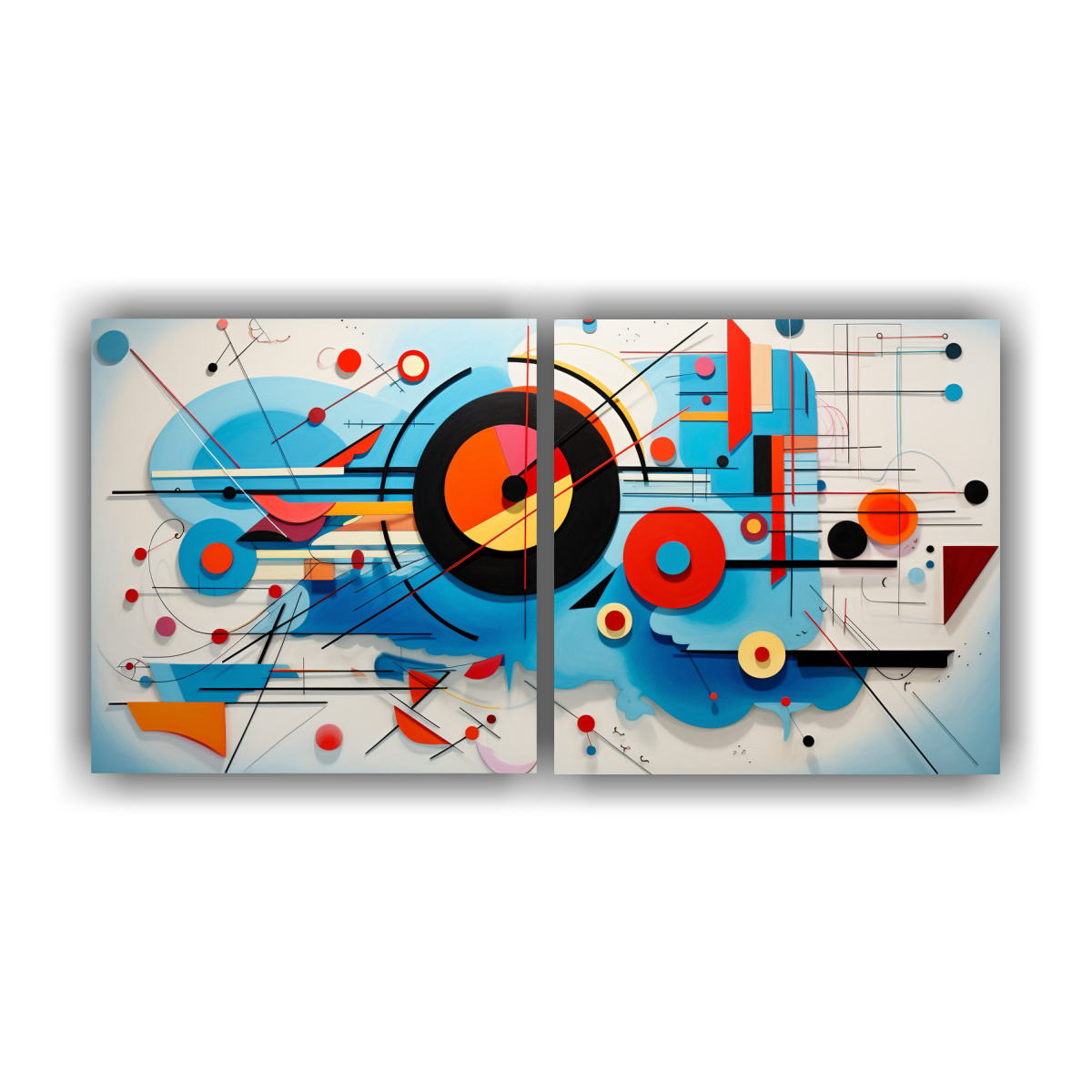PINTURAS DECORATIVAS ESTILO KANDINSKY, ARTE 80X40 CM - 1