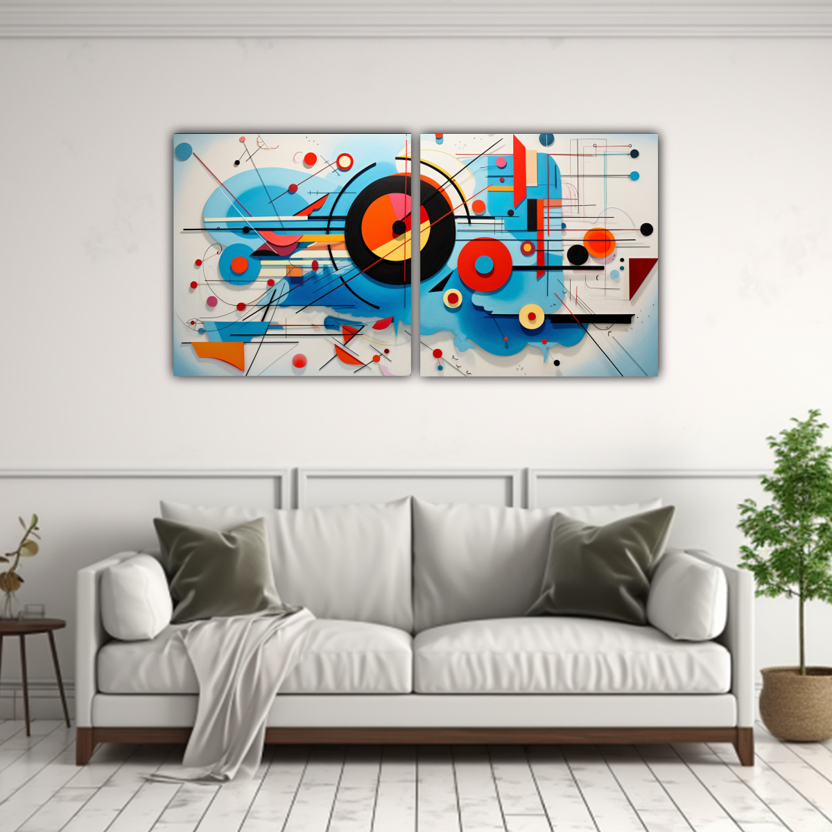 PINTURAS DECORATIVAS ESTILO KANDINSKY, ARTE 80X40 CM - 2