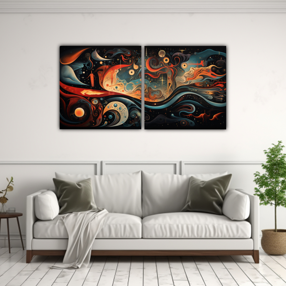 LIENZOS ACUARELA ORIGINALES DE MITOS Y LEYENDAS 120X60 CM - 2