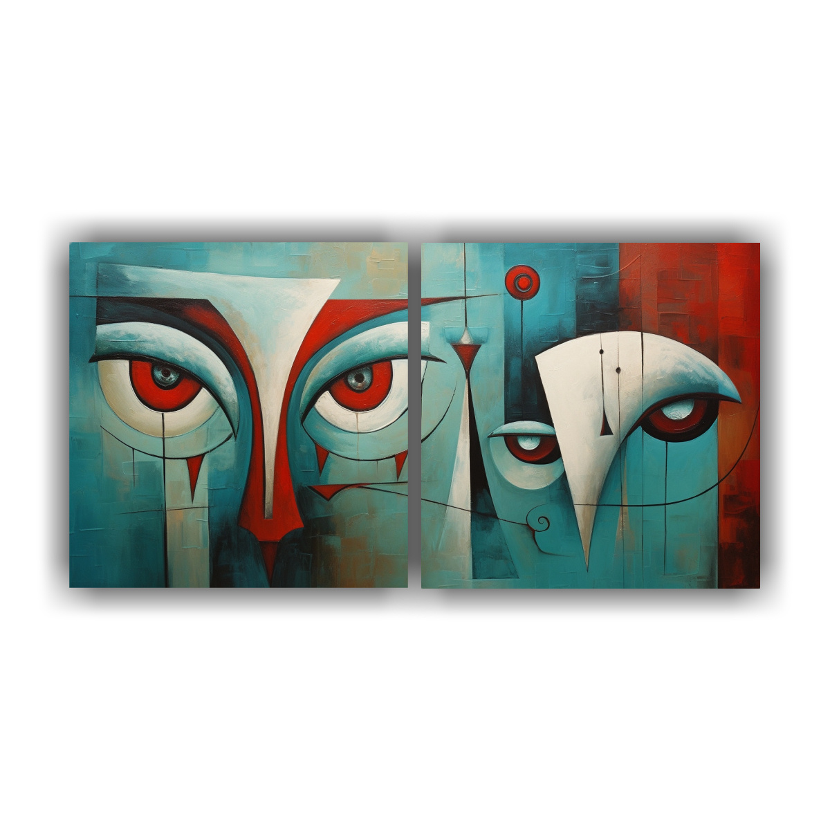 LIENZO ABSTRACTO TURQUESA, ARTE DE ALTA CALIDAD 140X70 CM - 1