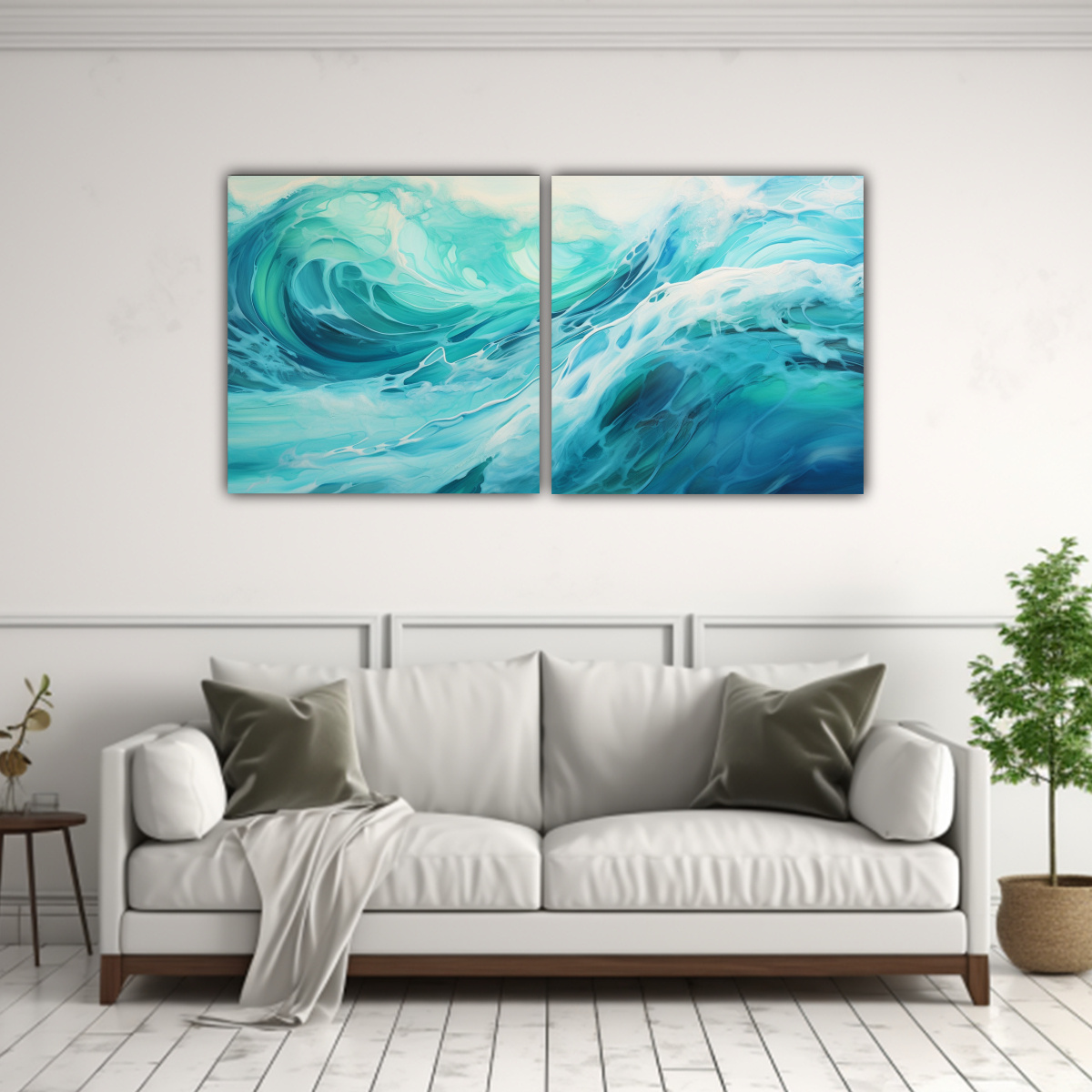 PINTURAS CREATIVAS ESTÉTICAS DE DOS LIENZOS DE 60X30 CM - 2