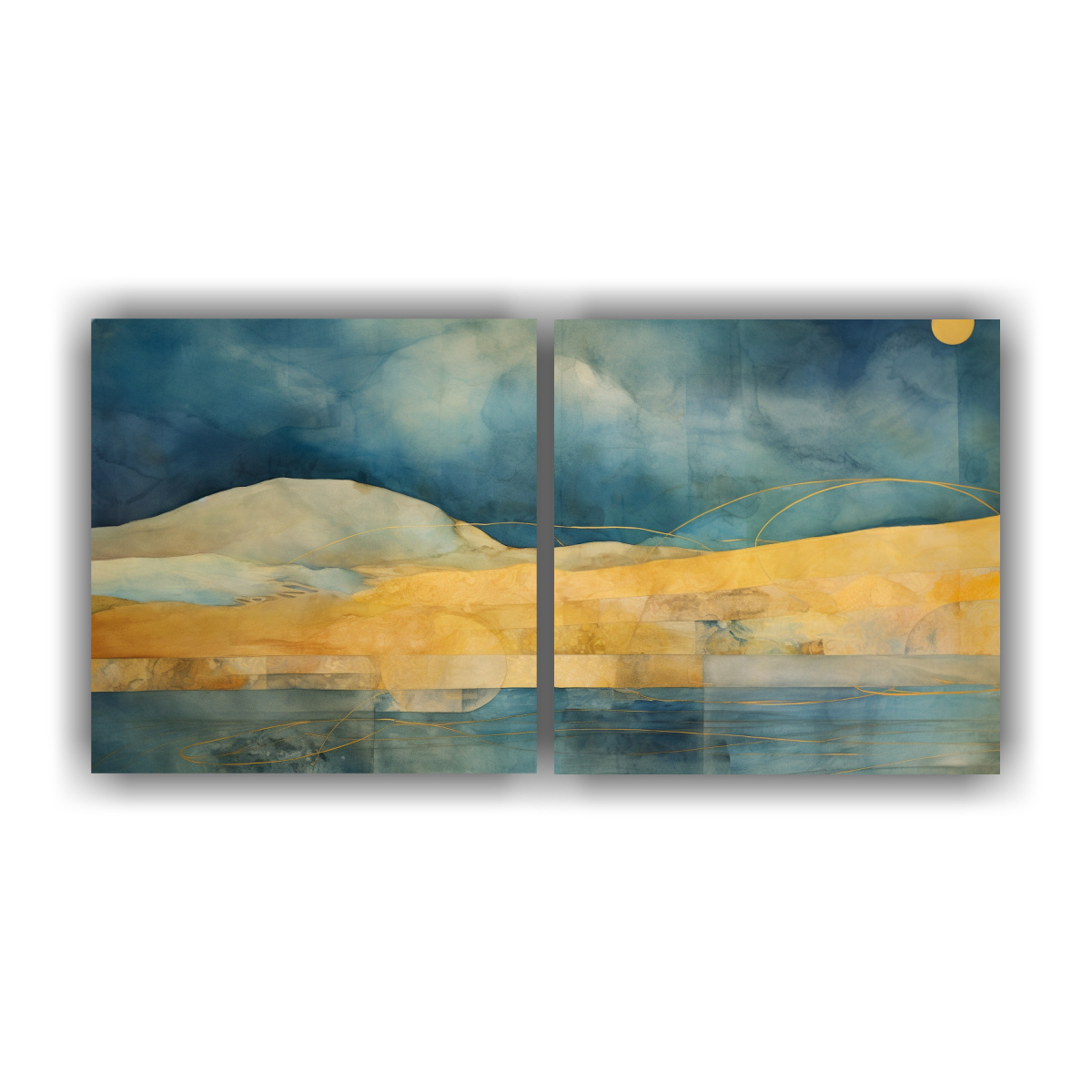 PINTURA DECORATIVA CON VIBRANTES COLORES TURQUESA 60X30 CM - 1