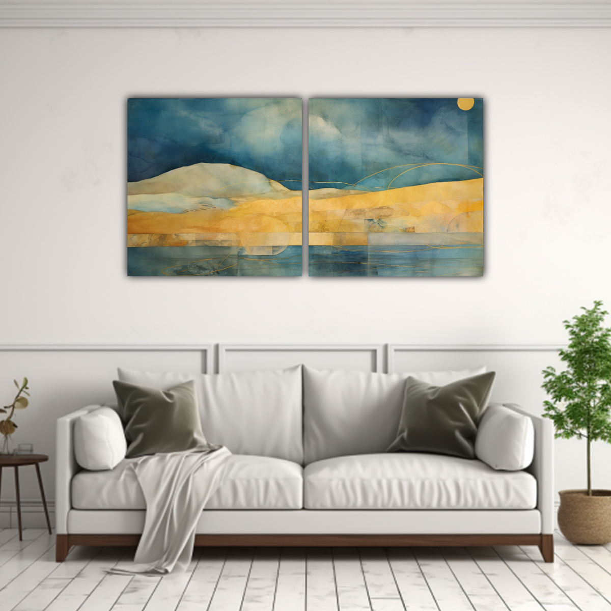 PINTURA DECORATIVA CON VIBRANTES COLORES TURQUESA 60X30 CM - 2