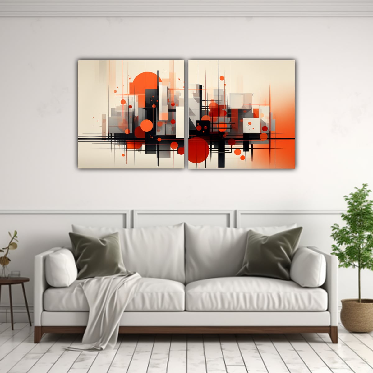 PINTURAS DE ARTE MODERNO DE PARED: ARQUITECTURA 140X70 CM - 2