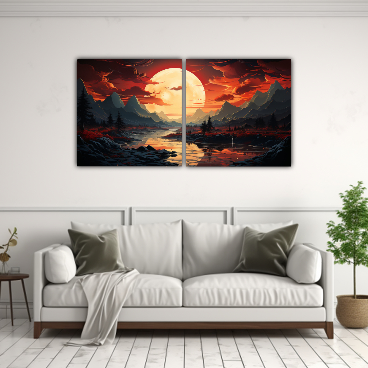 LIENZOS DE TELA SURREAL ABSTRACTO PAISAJES ESTILO 40X20 CM - 2