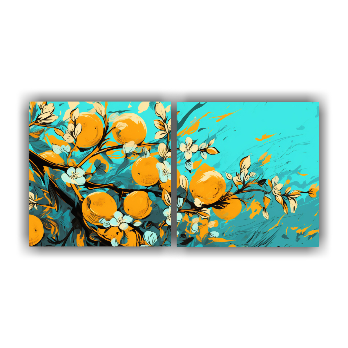 PINTURAS DECORATIVAS CON FORMA DE ÁRBOL NARANJA 160X80 CM - 1