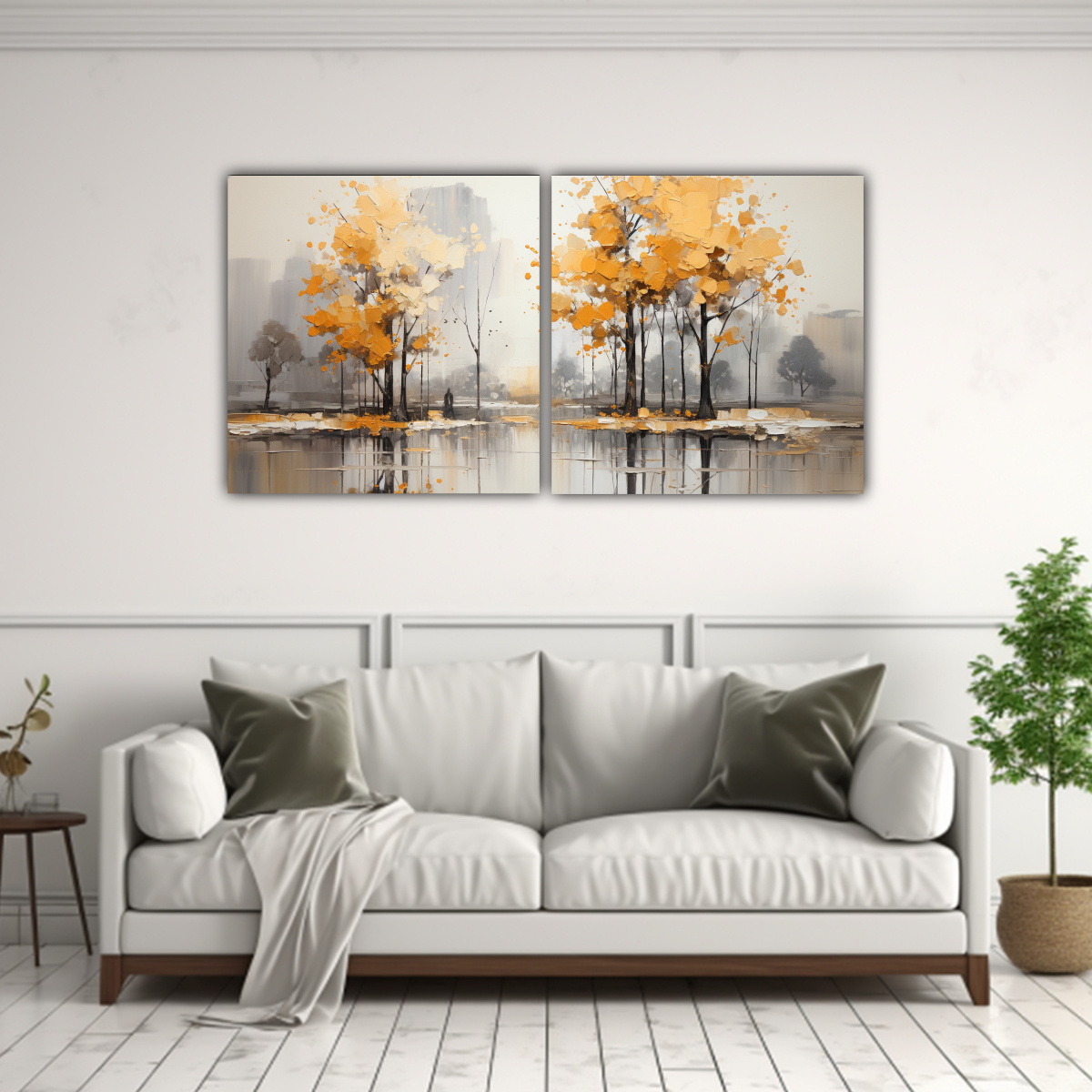 DIBUJO ABSTRATO DE FORMACIÓN DE ÁRBOLES EN 100X50 CM - 2
