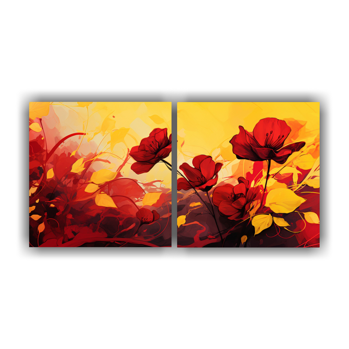 PINTURA EN LIENZO CON LUMINOSIDAD EN AMARILLO Y 80X40 CM - 1