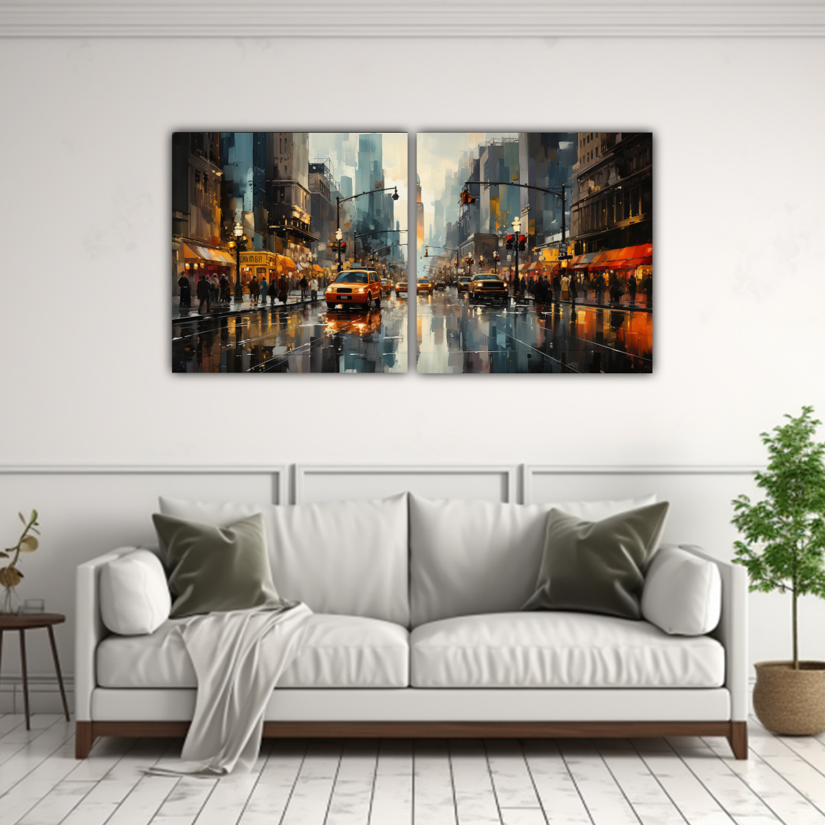PINTURA CIUDAD CALLE HERMOSA VARIADA EN SET 2 160X80 CM - 2