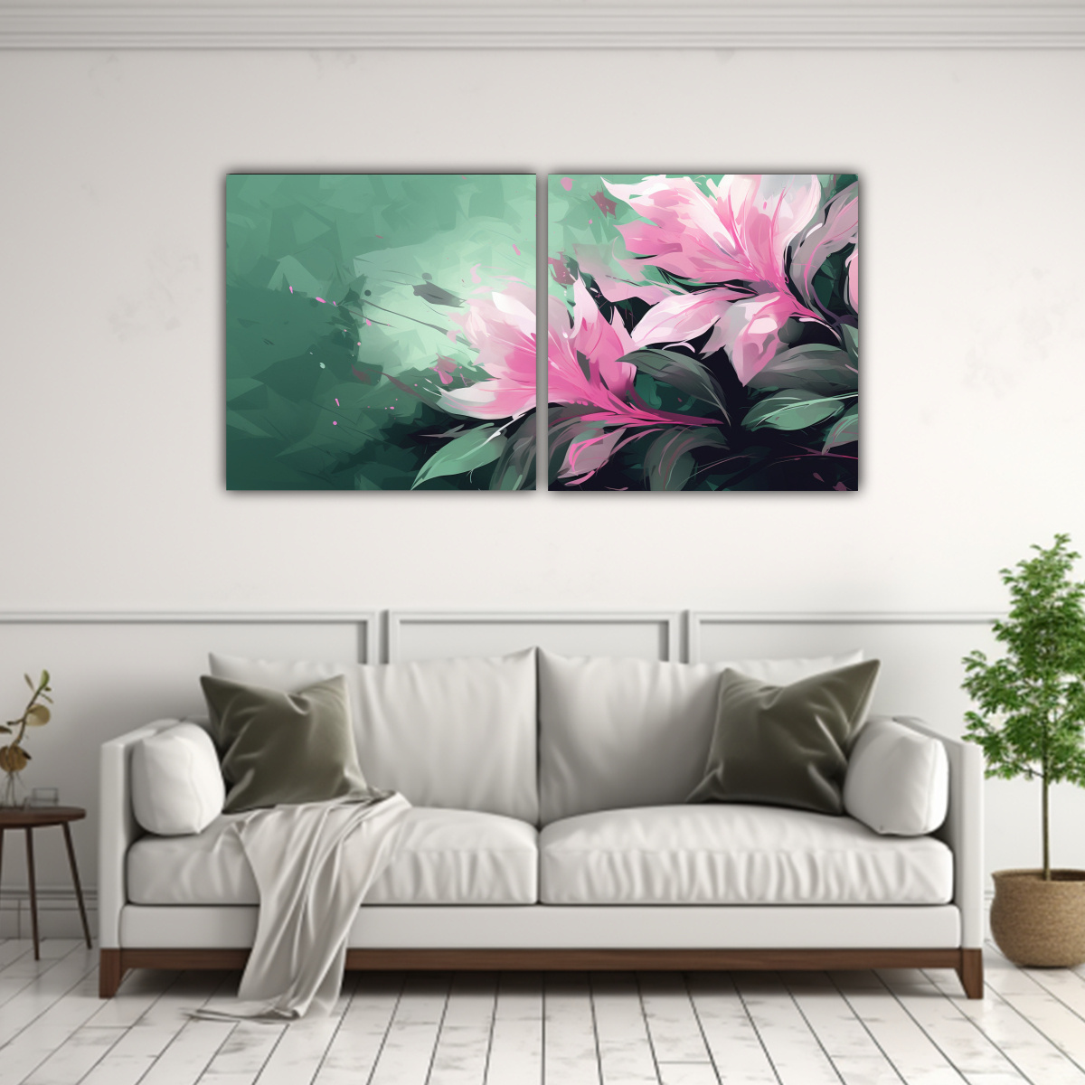 ARTE DE PARED PATRON INTENSO PARA COCINA EN VERDE 120X60 CM - 2