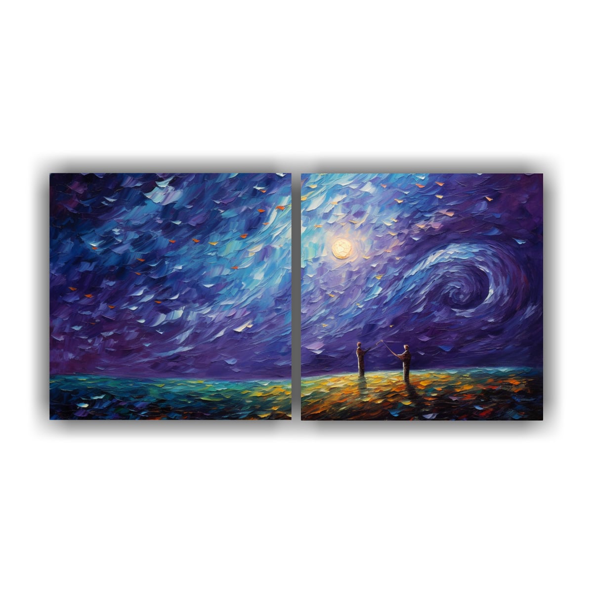 CUADROS INSPIRADOR ESTRELLADA NOCHE DE UN HOMBRE 140X70 CM - 1