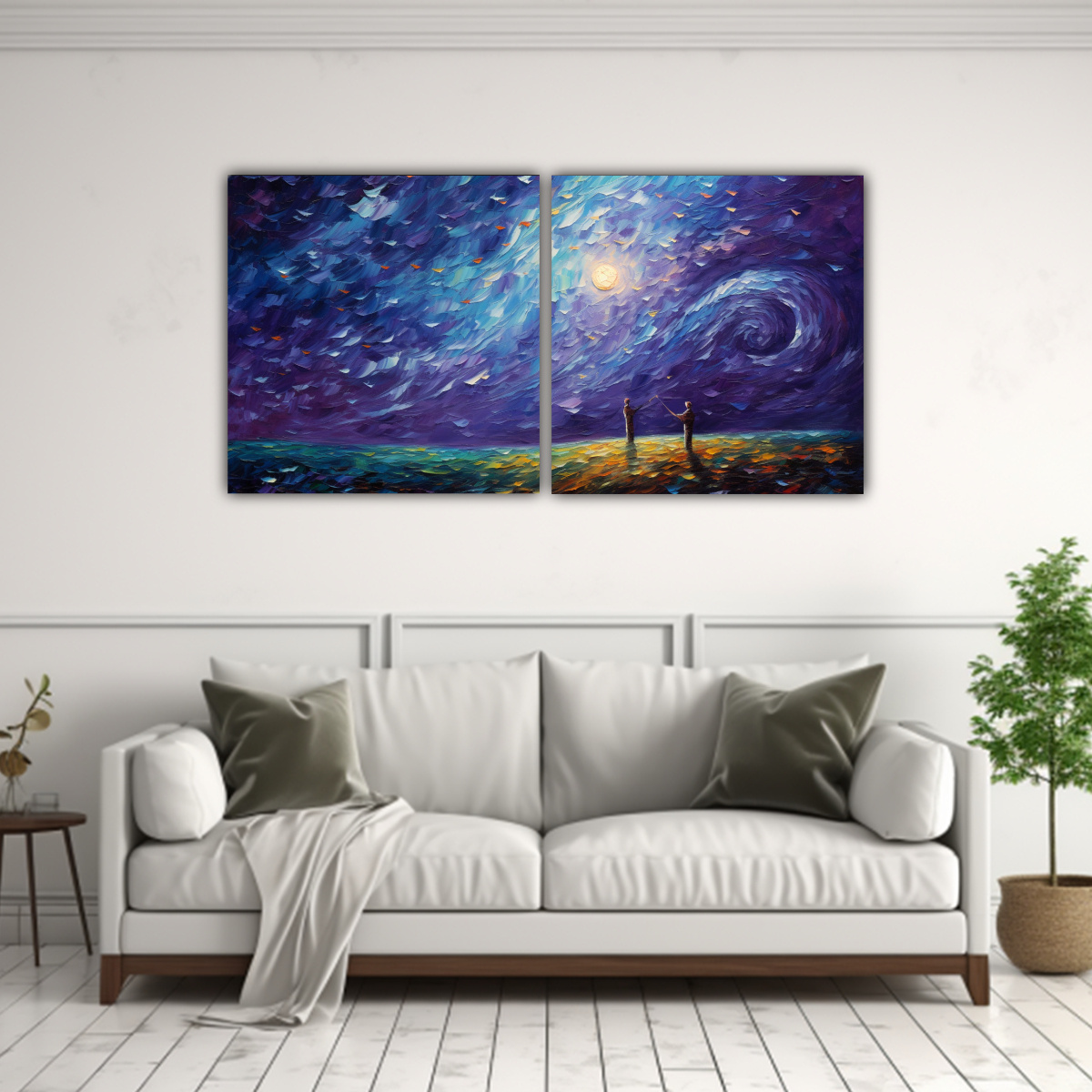 CUADROS INSPIRADOR ESTRELLADA NOCHE DE UN HOMBRE 140X70 CM - 2