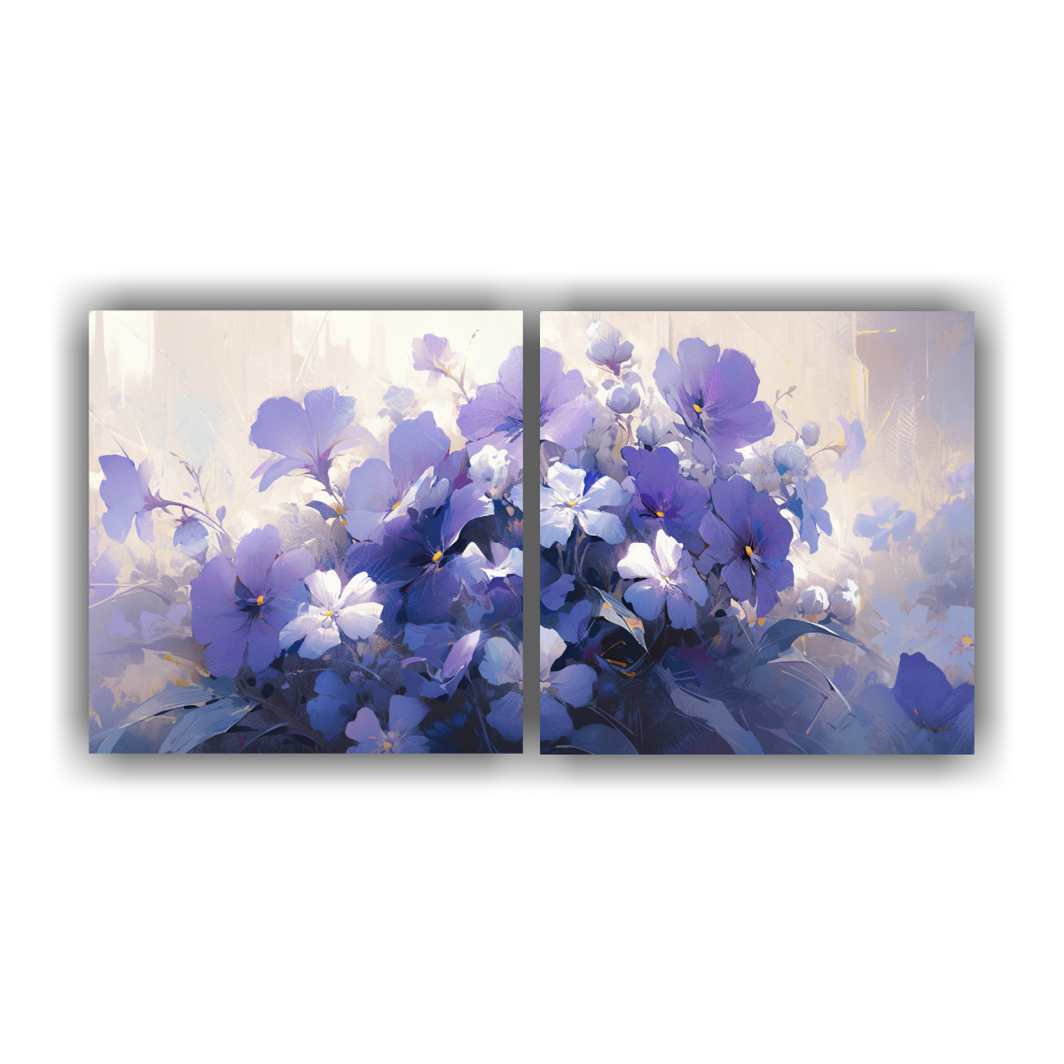 CUADRO ENIGMÁTICO DE FLORES PÚRPURAS EN 60X30 CM - 1