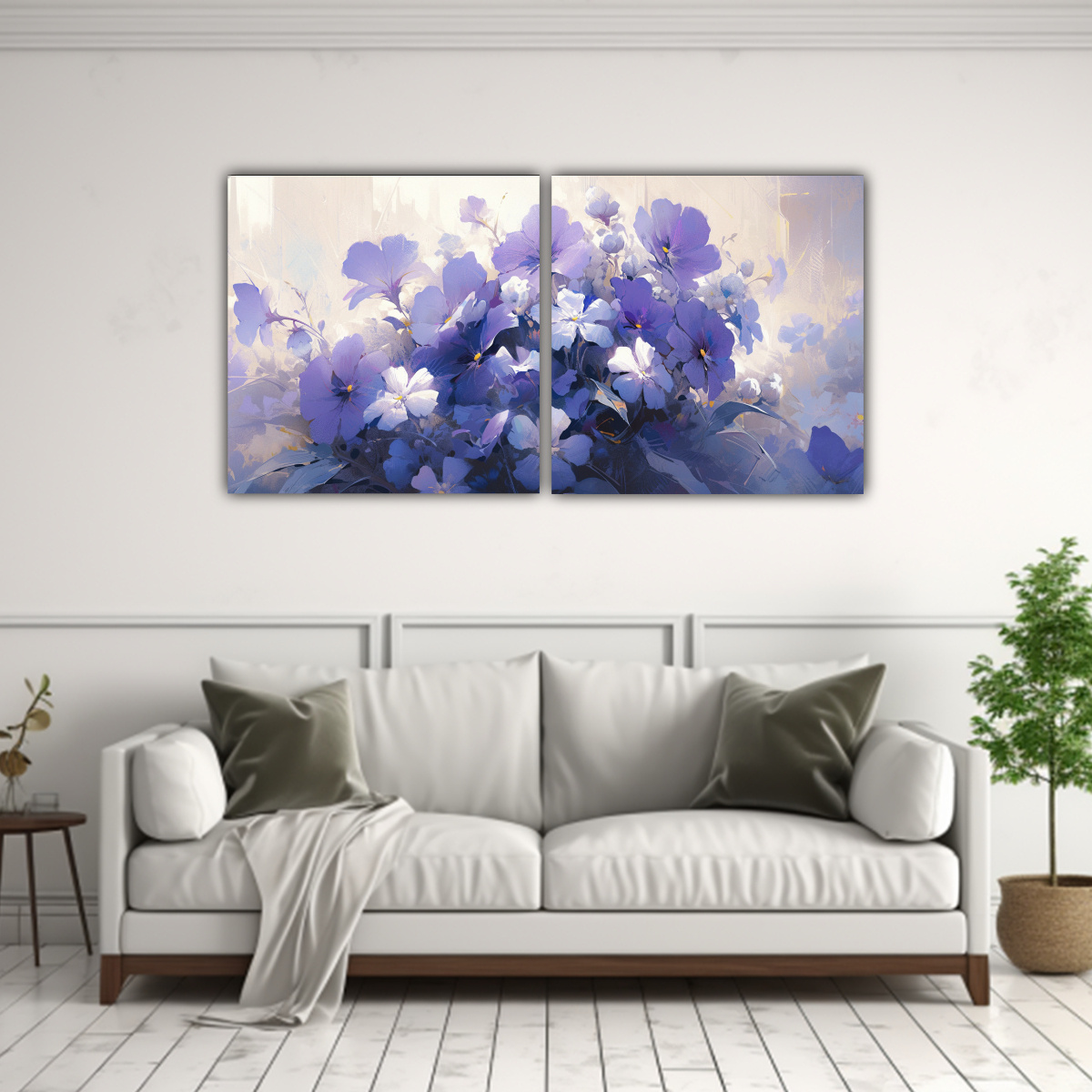 CUADRO ENIGMÁTICO DE FLORES PÚRPURAS EN 60X30 CM - 2