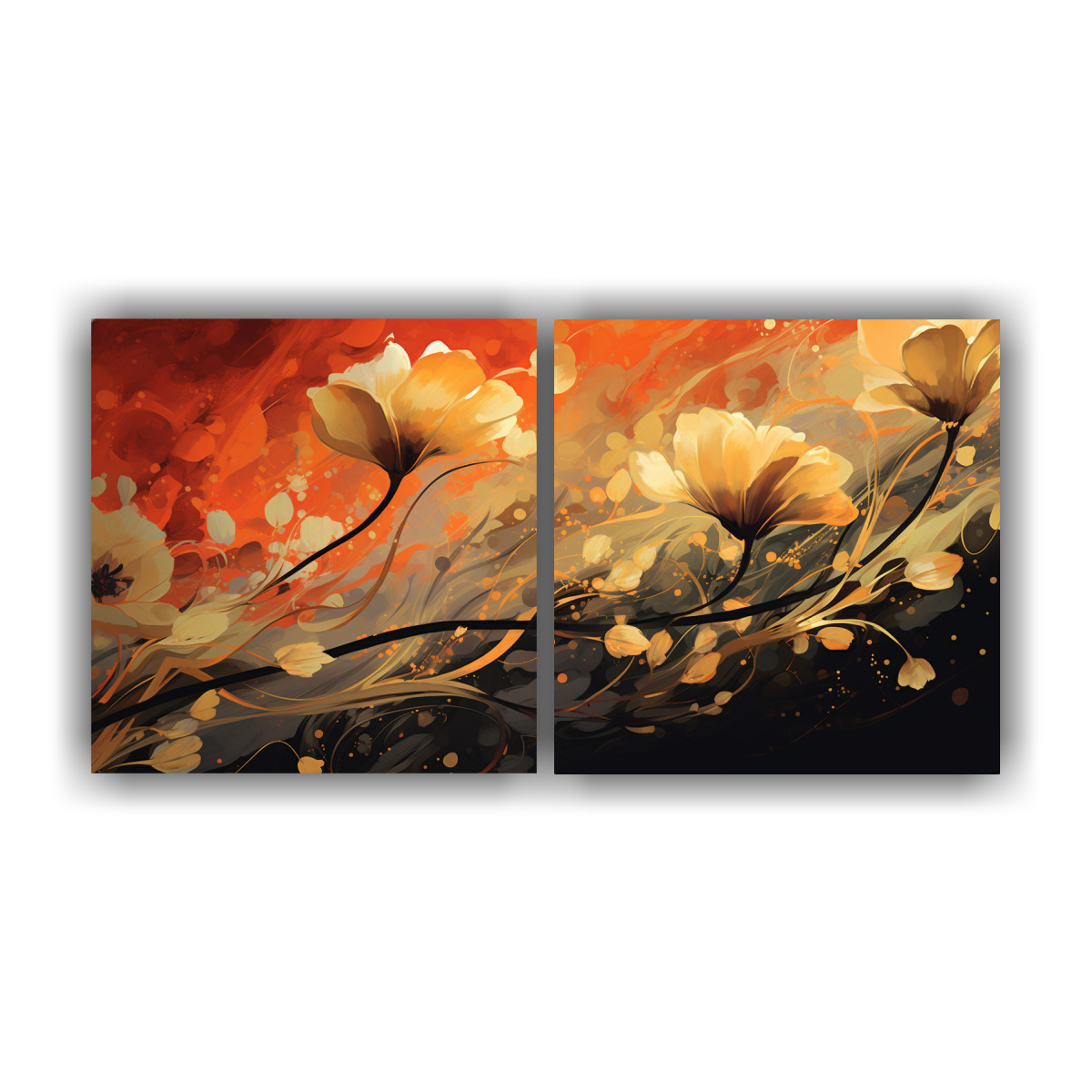 CUADROS MODERNOS RIQUEZA VISUAL EN TONOS NARANJA 120X60 CM - 1
