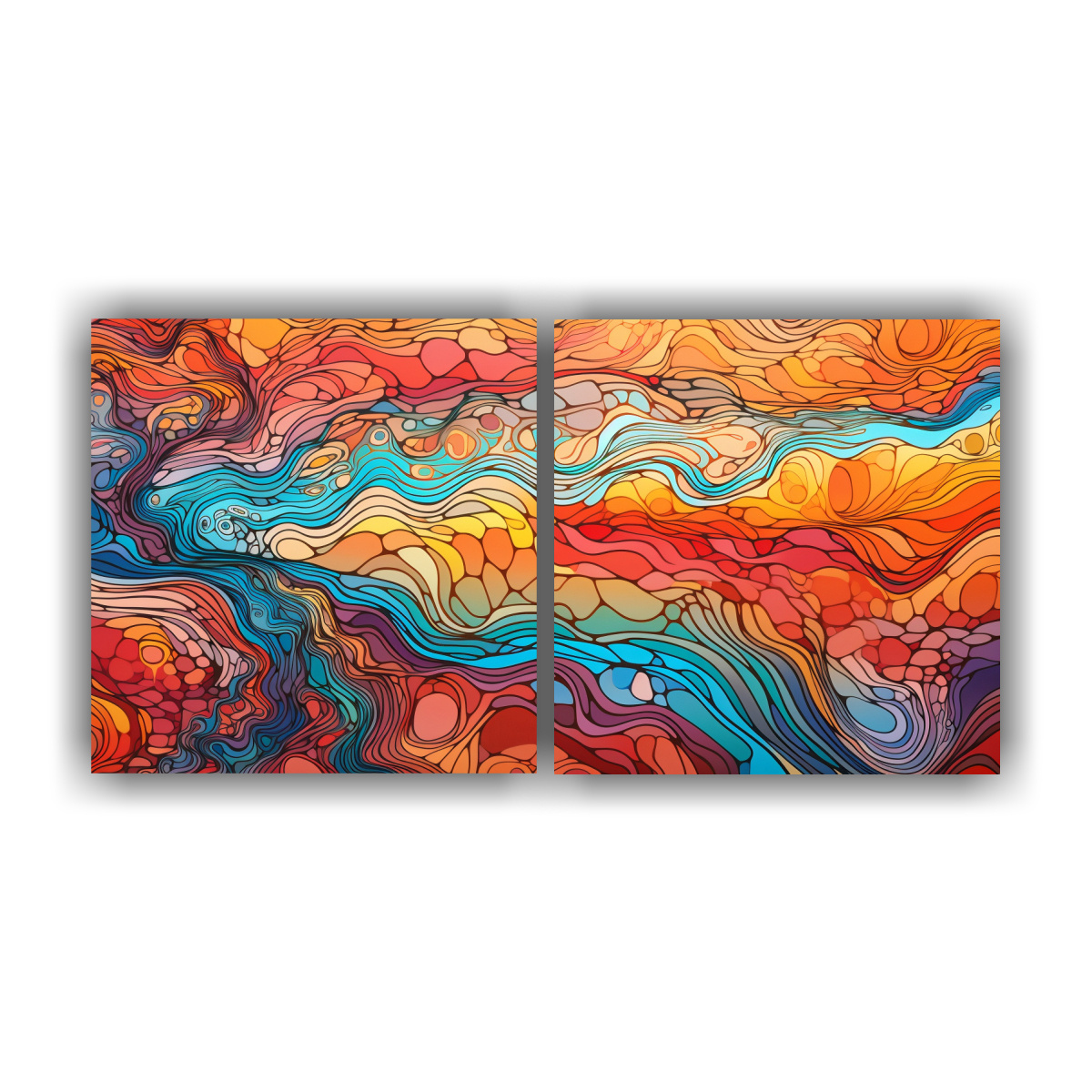 PINTURAS DECORATIVAS ESTILO TOPO CON LÍNEAS 100X50 CM - 1