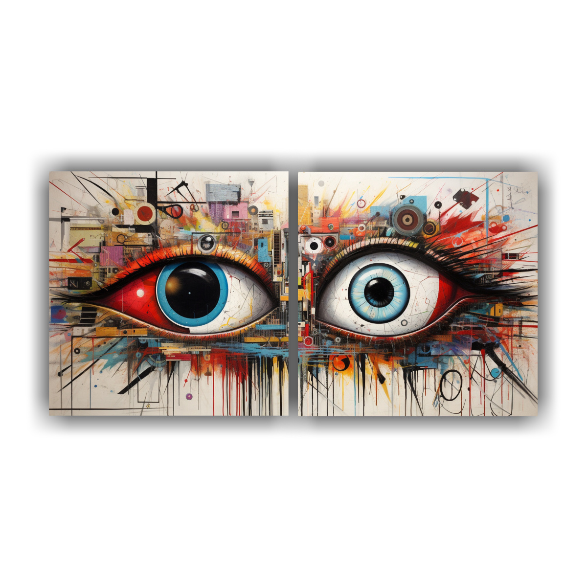 PINTURAS DE OJOS ABSTRACTOS PARA DECORACIÓN DE 140X70 CM - 1