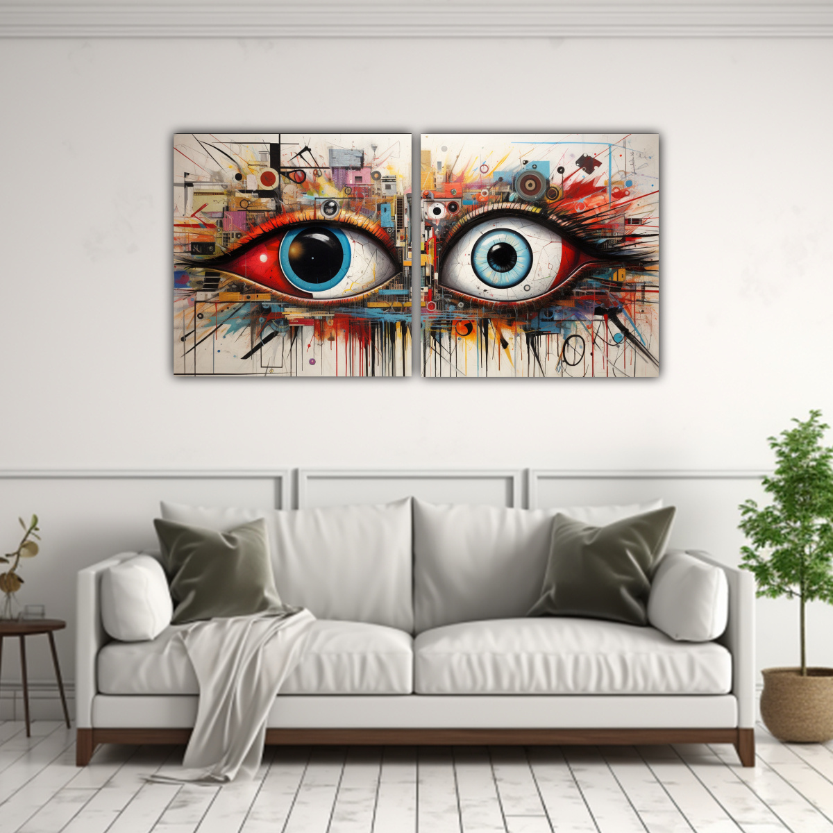 PINTURAS DE OJOS ABSTRACTOS PARA DECORACIÓN DE 140X70 CM - 2