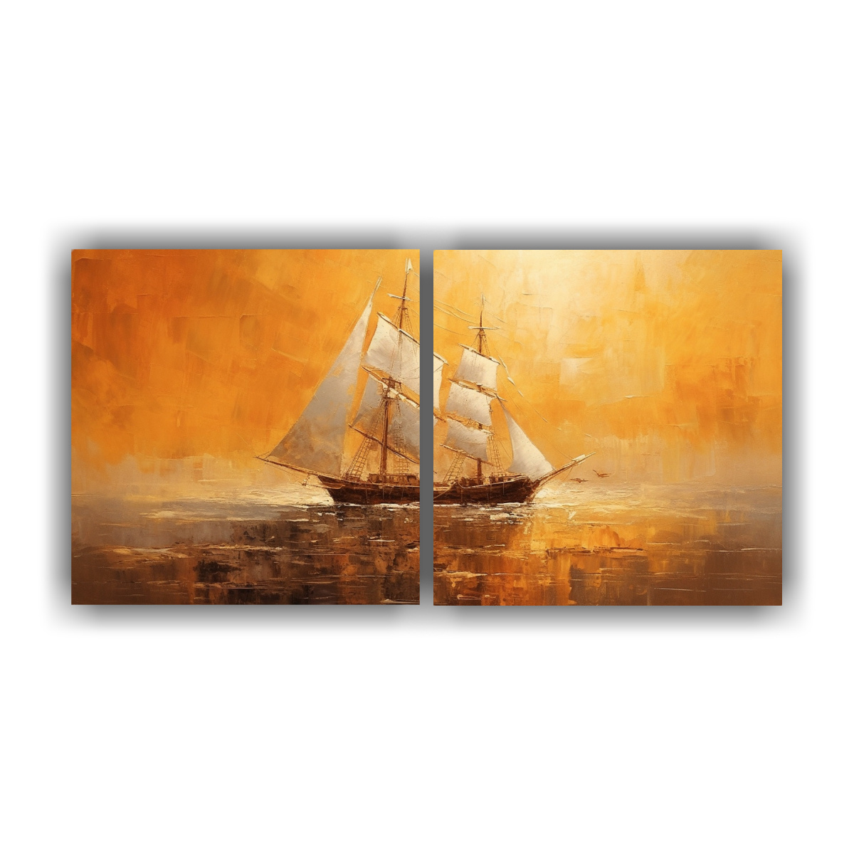 PINTURAS DECORATIVAS DE DOS COMPOSICIONES 60X30 CM - 1