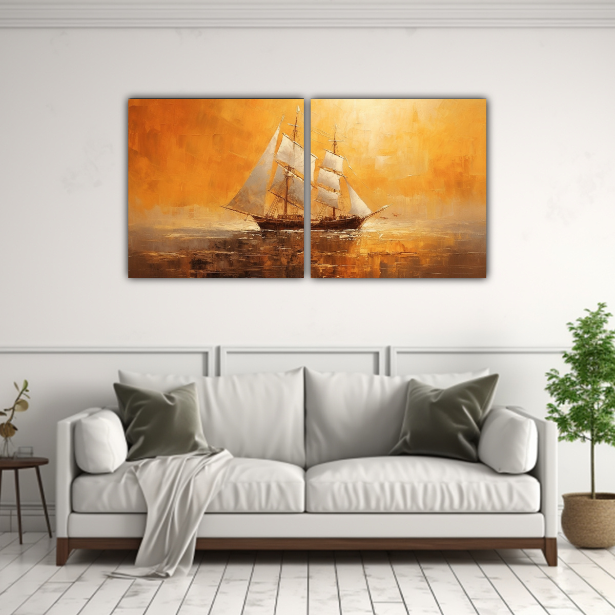 PINTURAS DECORATIVAS DE DOS COMPOSICIONES 60X30 CM - 2