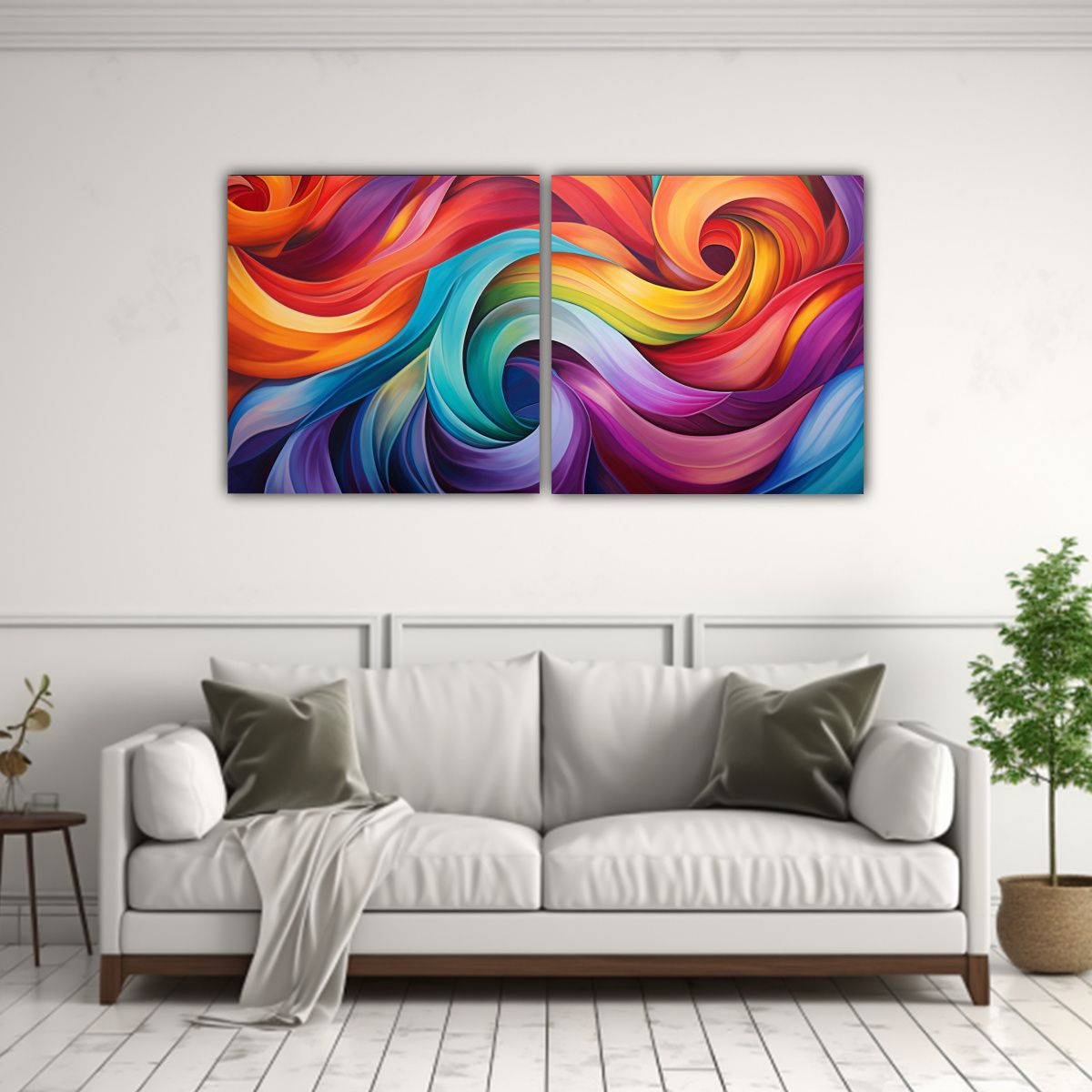 CUADROS ACUARELA ESCENARIO WHIRLING ABSTRACTO CON 160X80 CM - 2