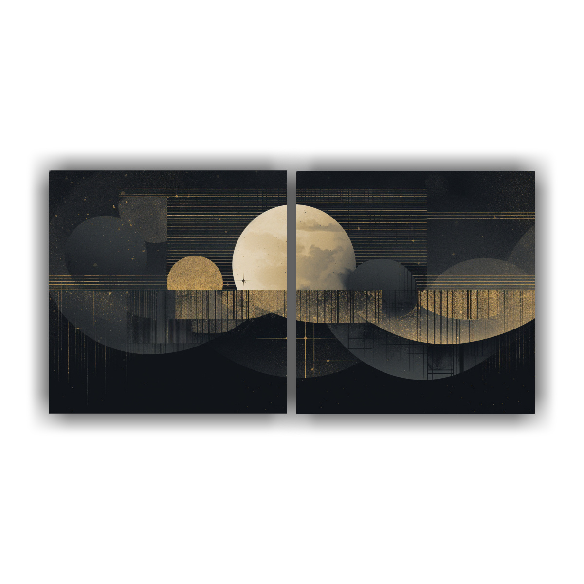 LUNA DORADA ENMARCADA ESTILO MONOCROMÁTICO 120X60 CM - 1