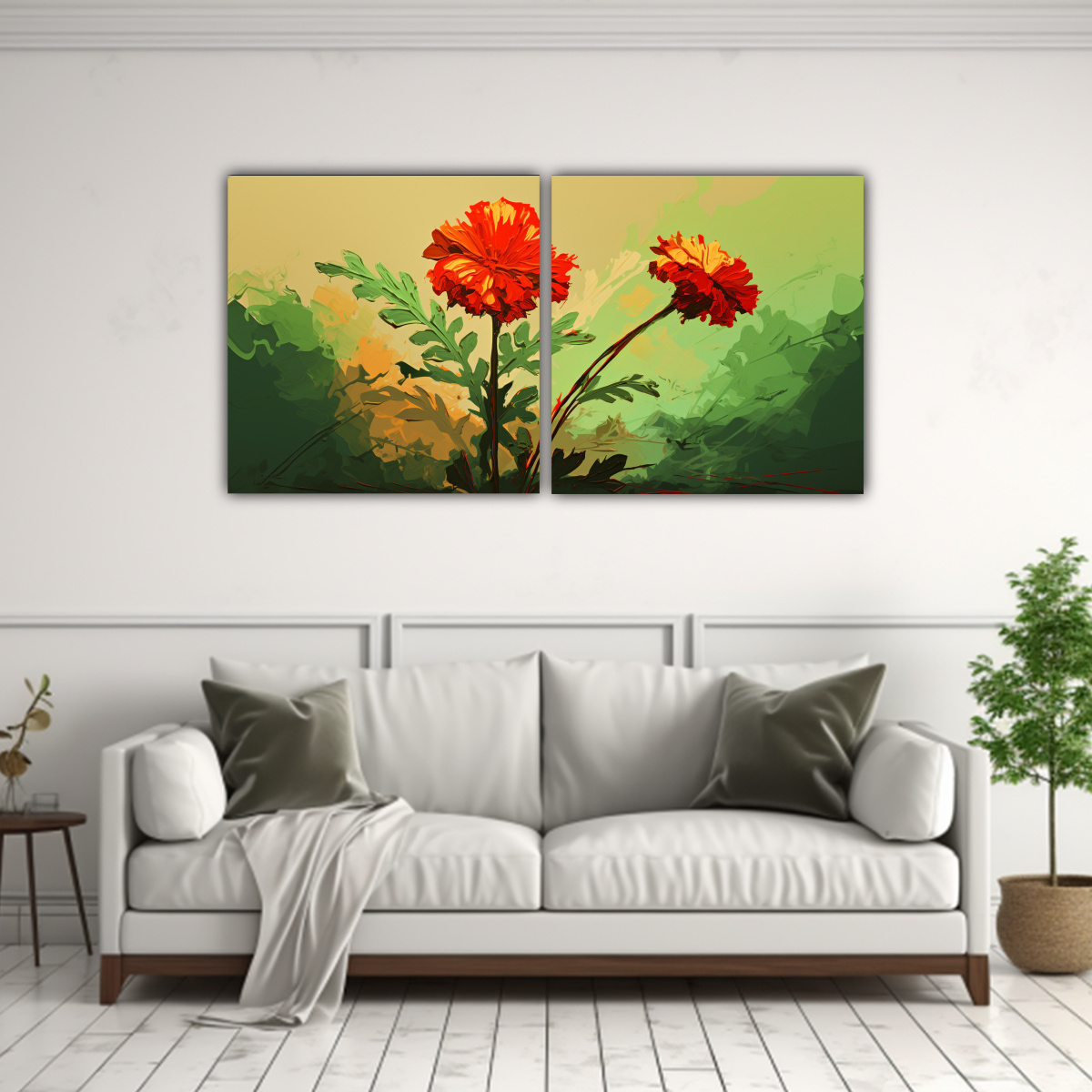 CUADROS ABSTRACTOS DE TELA PARA DORMITORIO CON 100X50 CM - 2