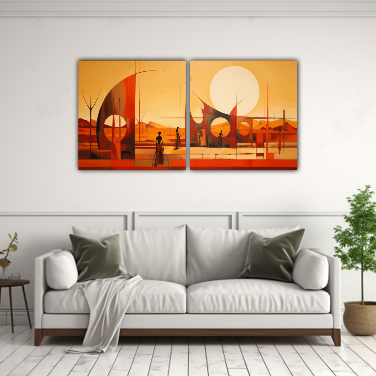 PINTURA ABSTRACTA DE REPRESENTACIÓN EGIPCIA 40X20 CM - 2