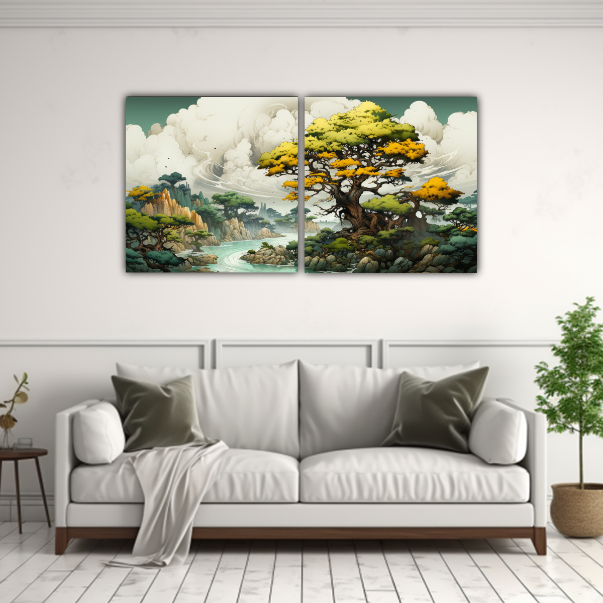 CUADRO JUVENIL LIENZOS MODERNOS DE UN ÁRBOL DE 160X80 CM - 2